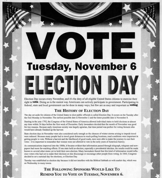 VOTE: Tuesday, November 6